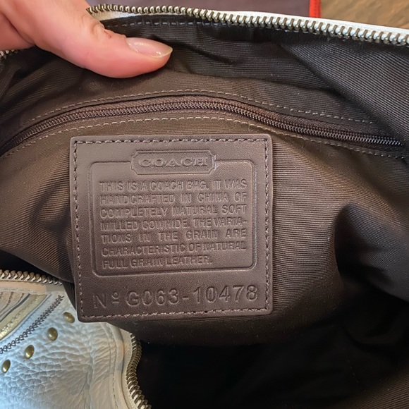 Coach Stitched Studded Leather Bag G063-10478 - Picture 7 of 9